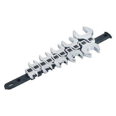 3/8 in Drive, SAE Crowfoot Wrench Set Crowfoot, Polished chrome
