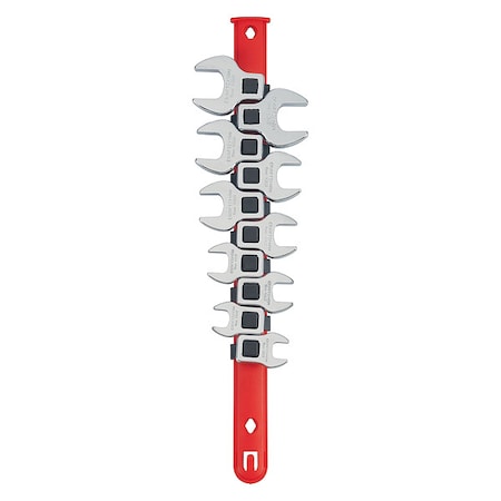 3/8 in Drive, Metric Crowfoot Wrench Set Crowfoot, Polished chrome