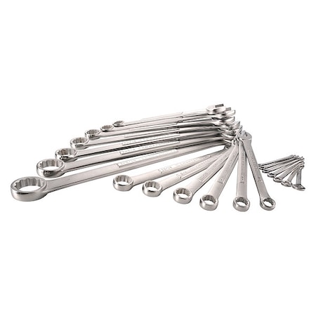 Combination Wrench Set, 12 Points, Chrome