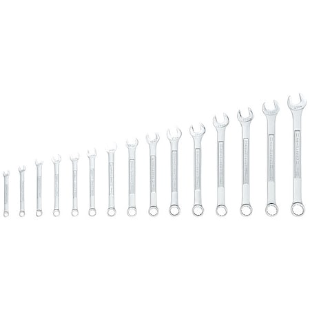 Combination Wrench Set, Metric, 15 Tools