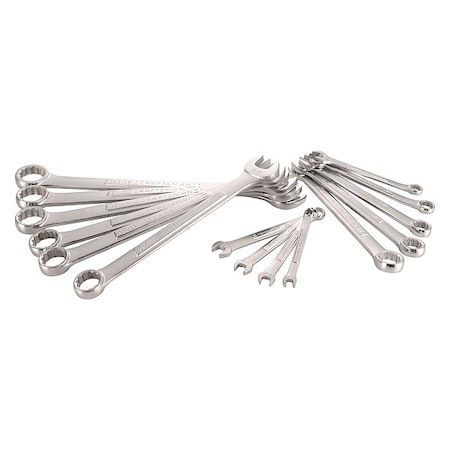 Combination Wrench Set, SAE, 15 Tools