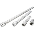 Socket Extension 3/8" Dr, 15 1/2 in L, 4 Pieces, Full Polish Chrome