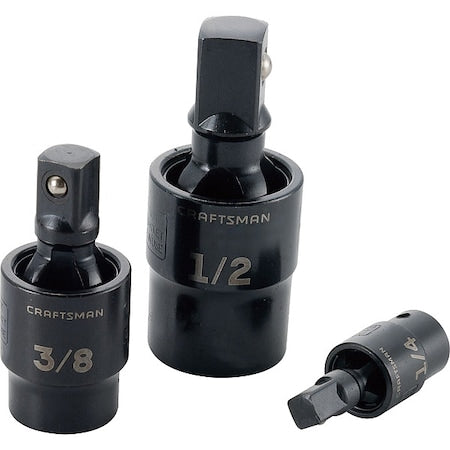 1/4" Drive Sockets, 3-pc Universal Joint Impact Set, 3 pcs