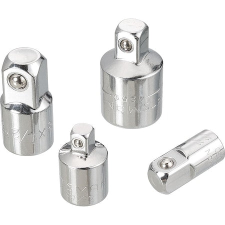 1/4, 3/8, 1/2 Drive Socket Adapter Set, Fractional & Metric, 4 pcs, Full Polish