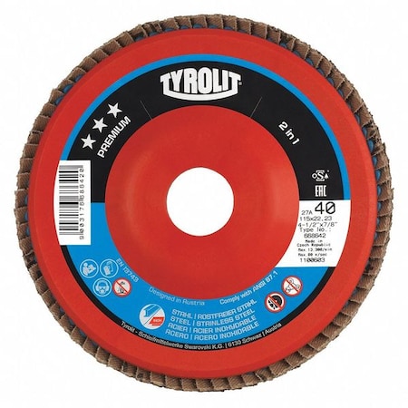 Flap Disc, T29, 7" x 5/8"-11, 80 Grit, PK5, Disc Type: Type 29A
