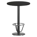 Round Table-RD Base, Laminate Blk, 30", Round, 30" W, 30" L, 43.125" H, Laminate, Wood Grain
