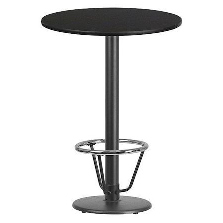Round Table-RD Base, Laminate Blk, 30", Round, 30" W, 30" L, 43.125" H, Laminate, Wood Grain