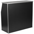 Foldable Bar, 4ft., Black, 47.75" W, 19.5" L, 42.75" H, Laminate Top, Black