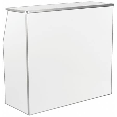 Foldable Bar, 4ft., White, 47.75" W, 19.5" L, 42.75" H, Laminate Top, White