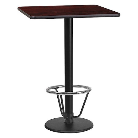 Square Laminate Table, 24"" W, 24"" L, 43.125"" H, Laminate, Wood Grain