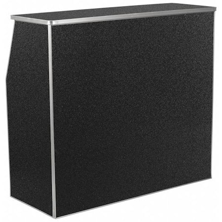 Foldable Bar, Marble, 4ft., Black, 47.75" W, 19.5" L, 42.75" H, Laminate Top, Black