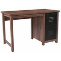 Computer Desk Computer Desk, Metal Drawers, Oak, 23-1/2" D X 30" H, 47-1/4" W X Crosscut Oak