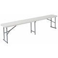 Plastc Bench, 10.25"Wx71"L, Folding, White
