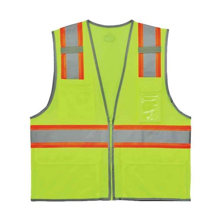 Two Tone Mesh Safety Vest, Lime, L/XL