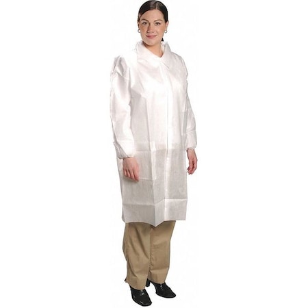 Disposable Lab Coat, ComforTech, White, M, 30 PK