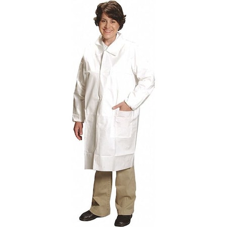 Disposable Lab Coat, ComforTech, White, M, 25 PK