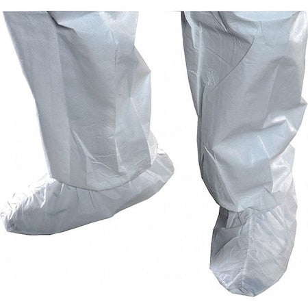 Disposable Shoe Covers, White, Slip Resistant Sole: Yes , M