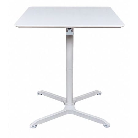 Square Pneumatic Adj. Table, 36" H, Square, 36" W, White