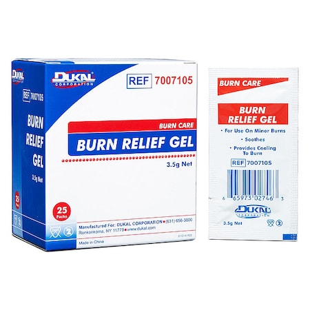 Burn Aid Gel, Packet, 1/8 oz., PK25