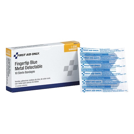 Bandage, Blue, Fabric, 2inLx1-3/8inW, PK10