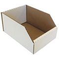 Corrugated Shelf Bin, Cardboard, White, 3 in H, 4 in W, 6 in L