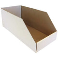 Corrugated Shelf Bin, Cardboard, White, 10 in H, 11 in W, 24 in L