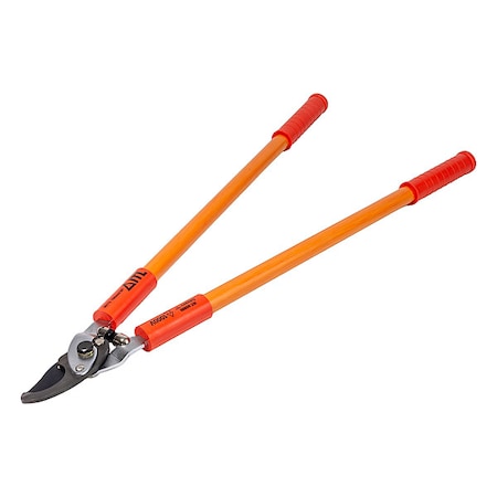 Long Arm Tree Pruner, 1-1/2 in Cut Cap, Steel 2-1/2 in L Blade, Fiberglass Handle, Rubber Grip