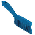 13/16 in W Scrub Brush, Stiff, 11 51/64 in L Handle, 5 51/64 in L Brush, Blue, Plastic