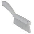 13/16 in W Scrub Brush, Stiff, 11 51/64 in L Handle, 5 51/64 in L Brush, White, Plastic