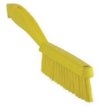 13/16 in W Scrub Brush, Stiff, 11 51/64 in L Handle, 5 51/64 in L Brush, Yellow, Plastic