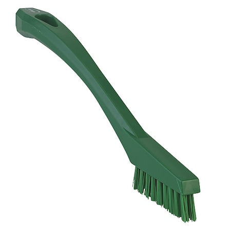 1/2 in W Detail Brush, Stiff, 5 1/2 in L Handle, 2 in L Brush, Green, Plastic, 8 in L Overall