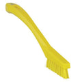 1/2 in W Detail Brush, Stiff, 5 1/2 in L Handle, 2 in L Brush, Yellow, Plastic, 8 in L Overall