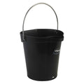 1 1/2 gal Round Bucket, 9 19/32 in Dia, Black, Polypropylene/Stainless Steel
