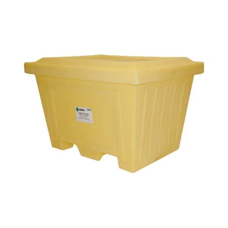 Storage Tote 16.58 cu ft Volume Cap., 45 in L, 35 1/2 in W, 30 3/8 in H, Plastic, Yellow