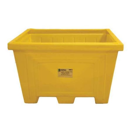 Storage Tote 30.06 cu ft Volume Cap., 51 in L, 46 1/2 in W, 33 in H, Plastic, Yellow