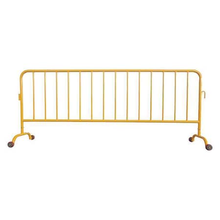Crowd Control Barrier, Yellow, No Legend, Powder Coated