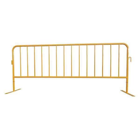 Crowd Control Barrier, Yellow, No Legend, Powder Coated