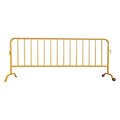 Crowd Control Barrier, Yellow, No Legend, Powder Coated