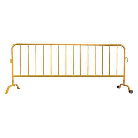 Crowd Control Barrier, Yellow, No Legend, Powder Coated