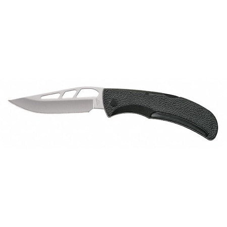 Folding Knife, Drop Point, 3-1/2In, Black