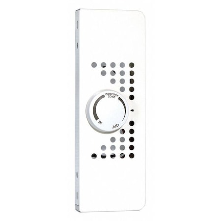 Electric Baseboard Heater Thermostat, 2 Poles, White, Powder Coated White Paint, 120/208/240V