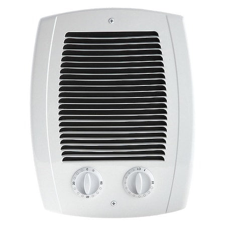 Recessed Electric Wall-Mount Heater, Recessed, 1000W W, 120/208/240V AC, White
