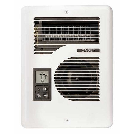 Recessed Electric Wall-Mount Heater, Recessed, 1000/1500/1600W W, 120/208/240V AC, White