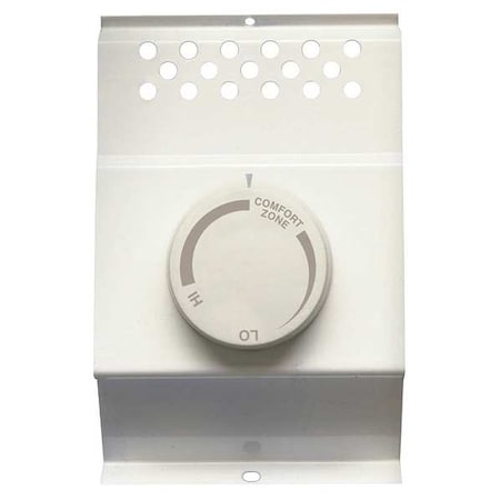 Electric Baseboard Heater Thermostat, 1 Poles, White, 120/208/240V, 22 A, 40-85 Degrees F
