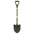 Round Point Shovel, 14 ga #2 Blade, Steel Blade, Standard Step, 29 in L Yellow Fiberglass Handle