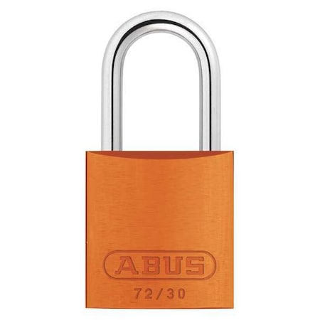 Lockout Padlock, Keyed Alike, Aluminum, Orange, 1 in Shackle Height, 1 1/4 in Body Width