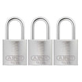 Lockout Padlock, Keyed Alike, Aluminum, Silver, 1 in Shackle Height, 1 1/4 in Body Width, 3 PK