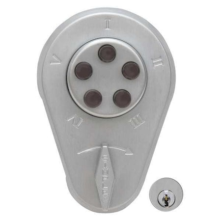 Mechanical Push Button Deadbolt, Satin Chrome, 1-3/8" to 1-1/2" For Door Thickness