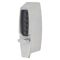 Mechanical Push Button Lockset, Satin Chrome, 1-3/8" to 2-1/4" For Door Thickness, 5 Number of Keys