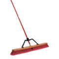 Push Broom, 36 in Sweep Face, 60 in handle, Black, Red